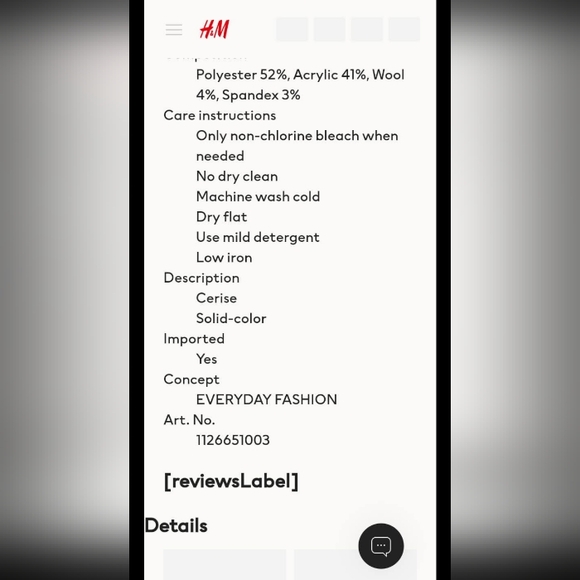 H&M Vibrant Pink Off-Shoulder Sweater Dress NWOT - Picture 4 of 4